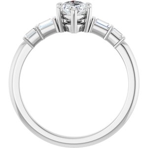 Platinum 8.5x4.5 mm Marquise Ring Mounting – image 3