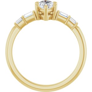 14K Yellow Gold 8.5x4.5 mm Marquise Ring Mounting – image 3