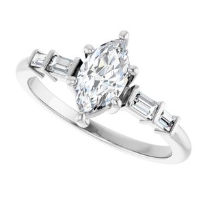 Platinum 8.5x4.5 mm Marquise Ring Mounting – image 8