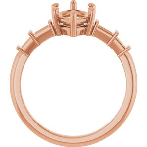 10K Rose Gold 12x6 mm Marquise Ring Mounting – image 4