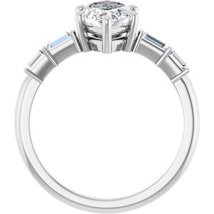 14K White Gold 12x6 mm Marquise Ring Mounting – image 3