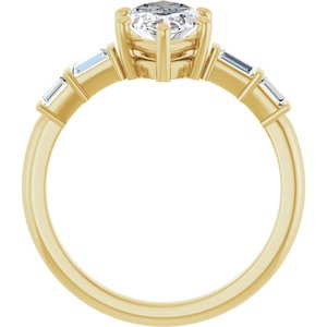10K Yellow Gold 12x6 mm Marquise Ring Mounting – image 3