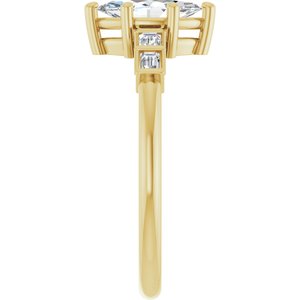 14K Yellow Gold 8.5x4.5 mm Marquise Ring Mounting – image 7