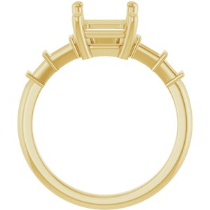 14K Yellow Gold 10x7 mm Emerald Ring Mounting – image 4