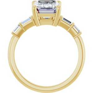 14K Yellow Gold 10x7 mm Emerald Ring Mounting – image 3