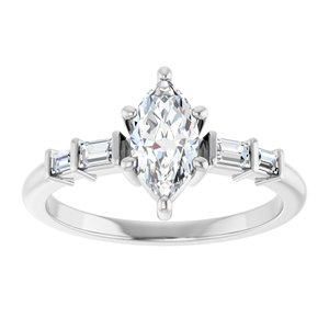 Platinum 8.5x4.5 mm Marquise Ring Mounting – image 5