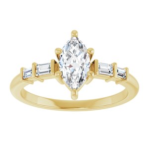 14K Yellow Gold 8.5x4.5 mm Marquise Ring Mounting – image 5