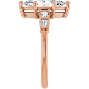 10K Rose Gold 12x6 mm Marquise Ring Mounting – image 7