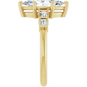 10K Yellow Gold 12x6 mm Marquise Ring Mounting – image 7