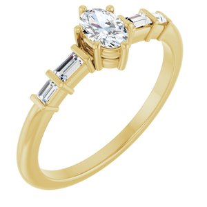 14K Yellow Gold 5x3.5 mm Oval Ring Mounting