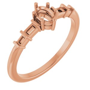 14K Rose Gold 5x3.5 mm Oval Ring Mounting – image 2