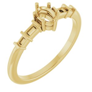 10K Yellow Gold 5x3.5 mm Oval Ring Mounting – image 2