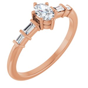 14K Rose Gold 5x3.5 mm Oval Ring Mounting