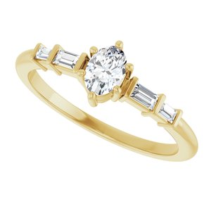 18K Yellow Gold 5x3.5 mm Oval Ring Mounting – image 8