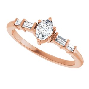 18K Rose Gold 5x3.5 mm Oval Ring Mounting – image 8