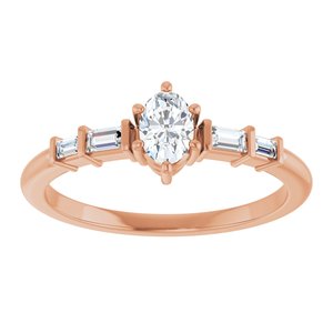 10K Rose Gold 5x3.5 mm Oval Ring Mounting – image 5
