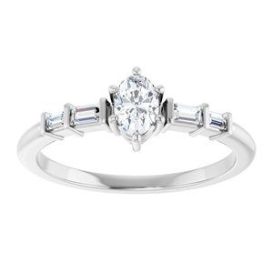 14K X1 White Gold 5x3.5 mm Oval Ring Mounting – image 5