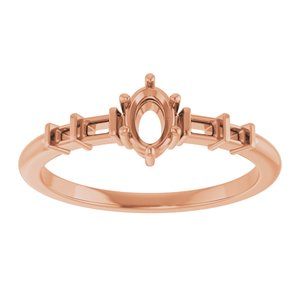 18K Rose Gold 5x3.5 mm Oval Ring Mounting – image 6