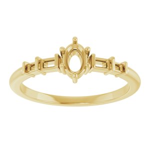 10K Yellow Gold 5x3.5 mm Oval Ring Mounting – image 6