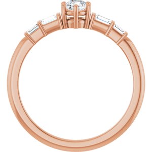 18K Rose Gold 3.8 mm Round Ring Mounting – image 3