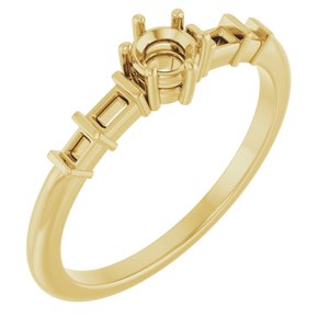 10K Yellow Gold 3.8 mm Round Ring Mounting – image 2