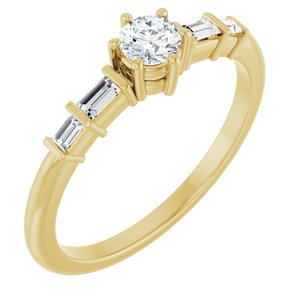 10K Yellow Gold 3.8 mm Round Ring Mounting