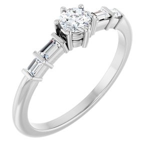 10K White Gold 3.8 mm Round Ring Mounting