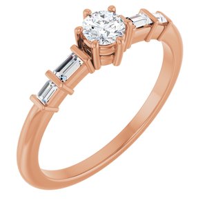 10K Rose Gold 3.8 mm Round Ring Mounting