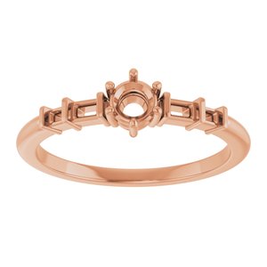 10K Rose Gold 3.8 mm Round Ring Mounting – image 6