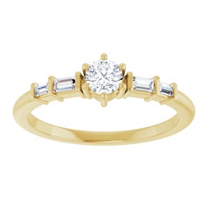 18K Yellow Gold 3.8 mm Round Ring Mounting – image 5