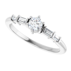 14K White Gold 3.8 mm Round Ring Mounting – image 8