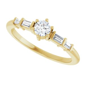 10K Yellow Gold 3.8 mm Round Ring Mounting – image 8