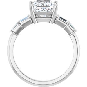 10K White Gold 6.5x6.5 mm Square Ring Mounting – image 3