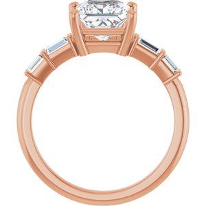 18K Rose Gold 6.5x6.5 mm Square Ring Mounting – image 3