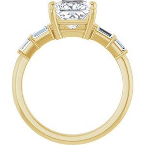 18K Yellow Gold 6.5x6.5 mm Square Ring Mounting – image 3