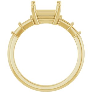 18K Yellow Gold 6.5x6.5 mm Square Ring Mounting – image 4