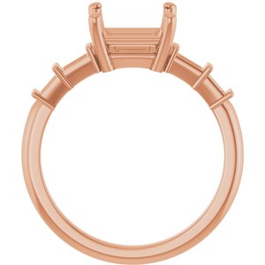 10K Rose Gold 6.5x6.5 mm Square Ring Mounting – image 4