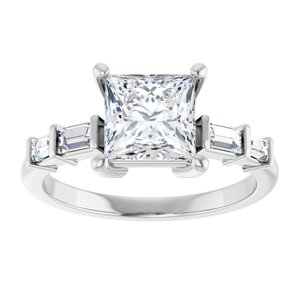 10K White Gold 6.5x6.5 mm Square Ring Mounting – image 5