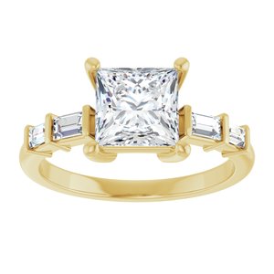 18K Yellow Gold 6.5x6.5 mm Square Ring Mounting – image 5