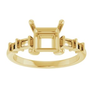 10K Yellow Gold 6.5x6.5 mm Square Ring Mounting – image 6