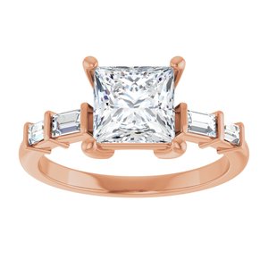 10K Rose Gold 6.5x6.5 mm Square Ring Mounting – image 5