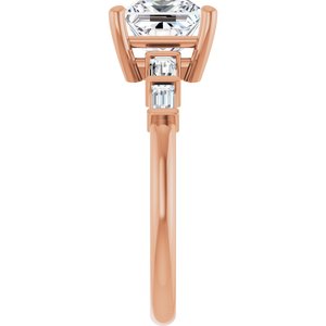 10K Rose Gold 6.5x6.5 mm Square Ring Mounting – image 7