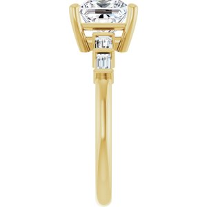 18K Yellow Gold 6.5x6.5 mm Square Ring Mounting – image 7