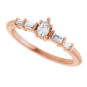 10K Rose Gold 4x2.5 mm Pear Ring Mounting – image 8