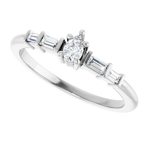 Sterling Silver 4x2.5 mm Pear Ring Mounting – image 8
