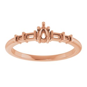 10K Rose Gold 4x2.5 mm Pear Ring Mounting – image 6