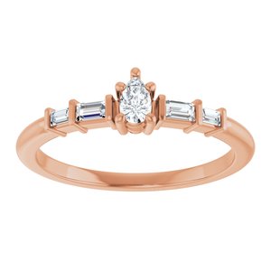 18K Rose Gold 4x2.5 mm Pear Ring Mounting – image 5