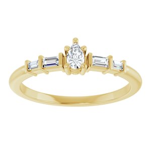 10K Yellow Gold 4x2.5 mm Pear Ring Mounting – image 5