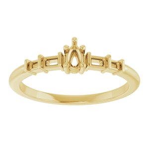 14K Yellow Gold 4x2.5 mm Pear Ring Mounting – image 6