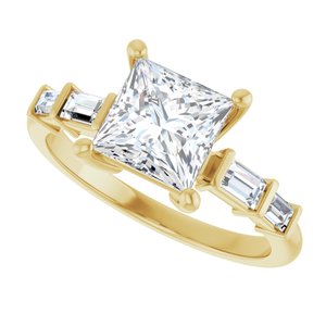 10K Yellow Gold 6.5x6.5 mm Square Ring Mounting – image 8